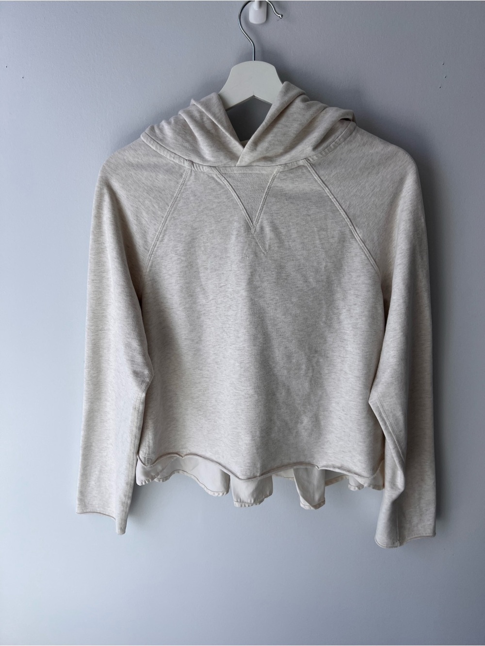 Lululemon Pull Me Over Cream Hoodie Pullover Cotton Yoga Women’s 6 - Picture 4 of 11
